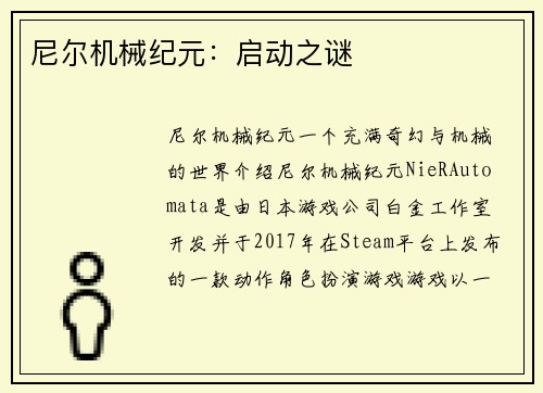 尼尔机械纪元：启动之谜
